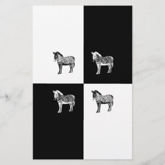 Black and white zebra stationery