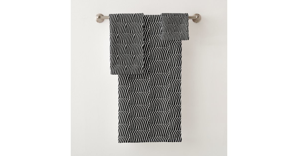 Black and White Zebra Stripe Bath Towel Set Zazzle