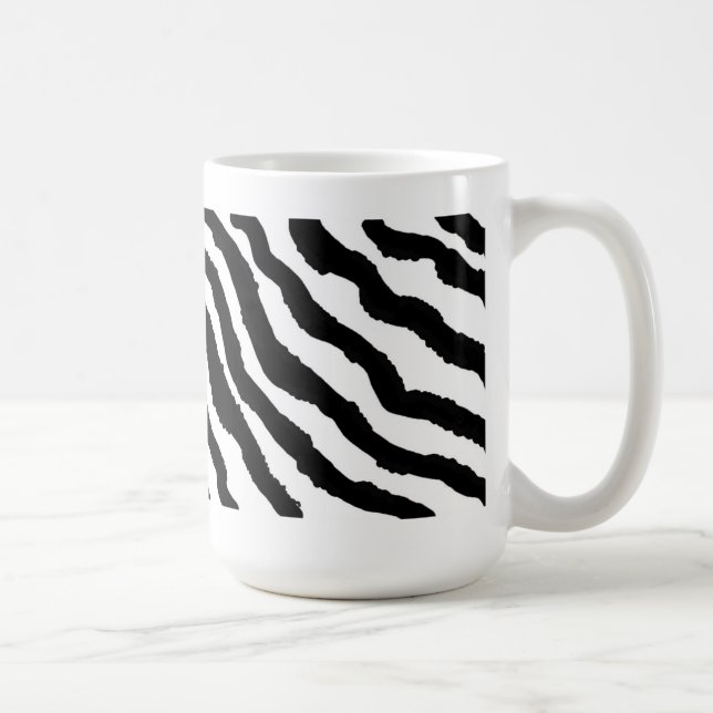 Black and White Zebra Stripe Coffee Mug (Right)