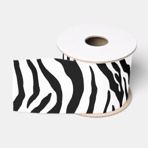 Black and white zebra stripe grosgrain ribbon