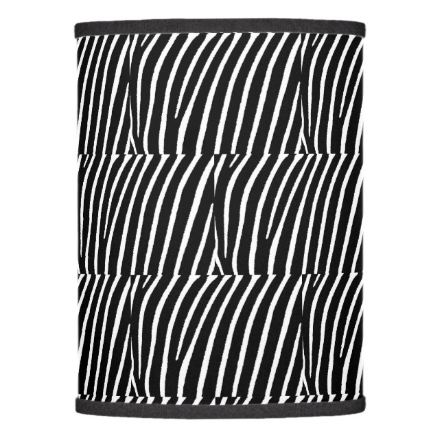 Black and White Zebra Stripe Lamp Shade (Front)