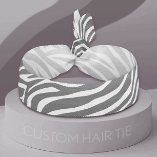 Black and White Zebra Stripe Pattern Hair Tie