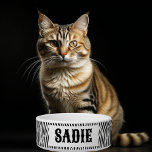 Black and White Zebra Stripe Pet<br><div class="desc">Black and white zebra striped personalized dog or cat bowl.</div>