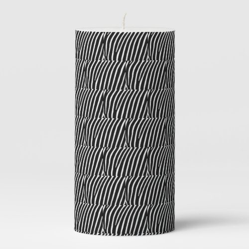 Black and White Zebra Stripe Pillar Candle