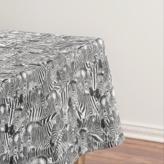 Black and White Zebra Stripe Tablecloth