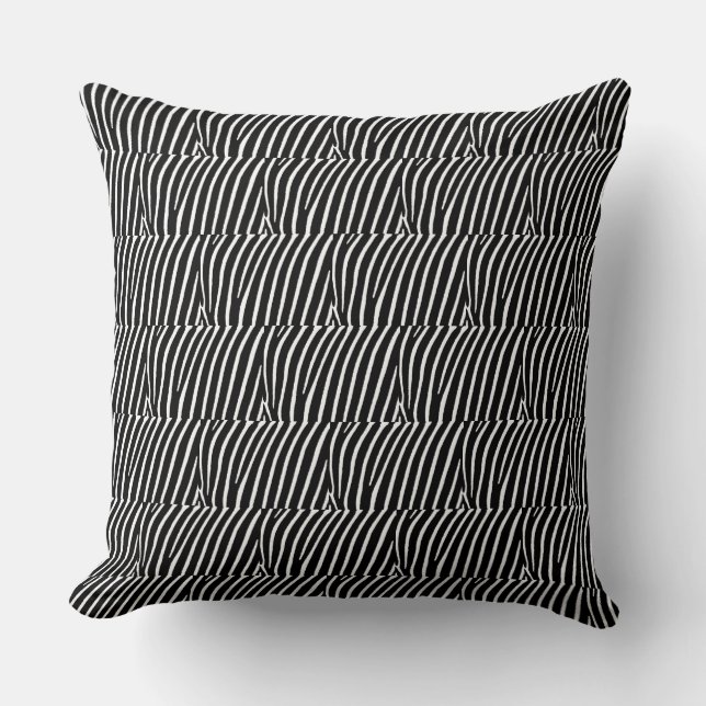 Black and White Zebra Stripe Throw Pillow (Front)
