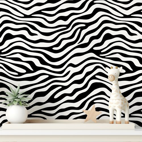 Black And White Zebra Stripe Wallpaper