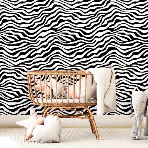 Black and White Zebra Stripe Wallpaper