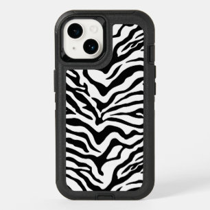 Black and White Zebra striped OtterBox iPhone 14 Case