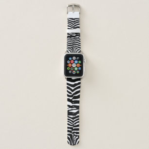Black And White Zebra Striped Pattern Apple Watch Band