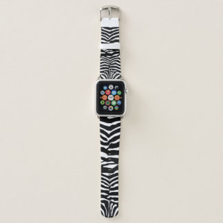 Black And White Zebra Striped Pattern Apple Watch Band