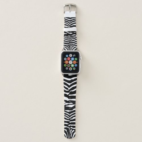 Black And White Zebra Striped Pattern Apple Watch Band
