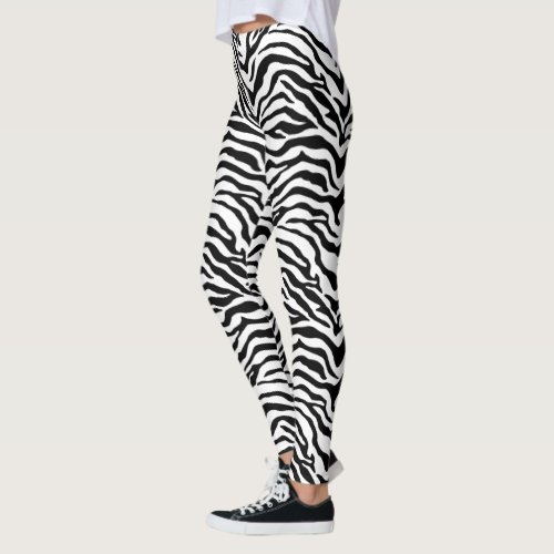 Black and white Zebra striped print Leggings