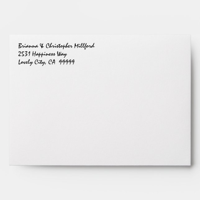 Black and White Zebra Stripes A7 Invitation Envelope (Front)