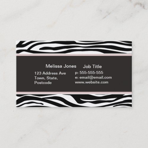Black and White Zebra stripes animal print Business Card