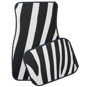 Black and White Zebra Stripes  Car Floor Mat