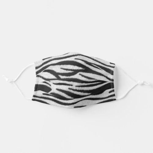 Black and white zebra stripes fur texture adult cloth face mask