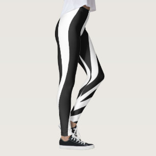Black and White Zebra Stripes Leggings