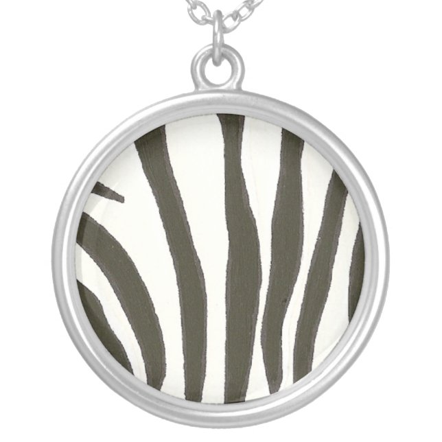 Black and White Zebra Stripes necklace (Front)