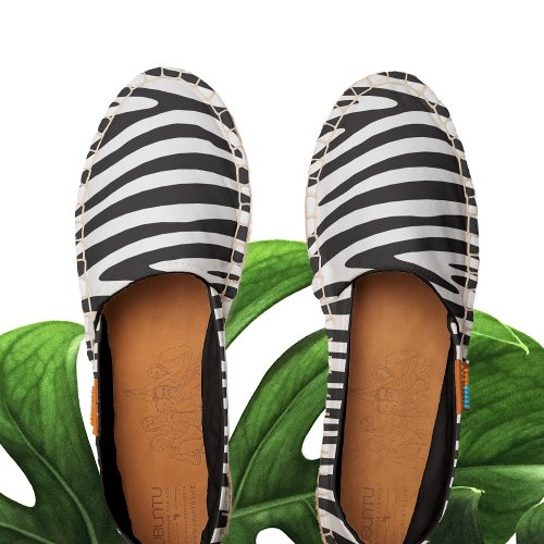 Black and White Zebra Stripes Pattern Custom Espadrilles