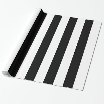 Black And White Zebra Stripes Pattern Wrapping Paper by RossiCards at Zazzle