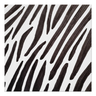 Black and white zebra stripes poster