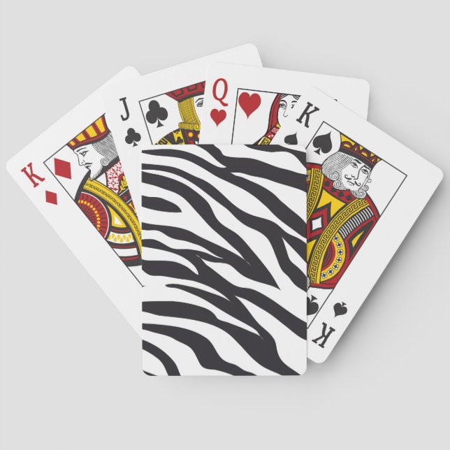 Black and White Zebra Stripes Print Pattern Gifts Poker Cards (Back)