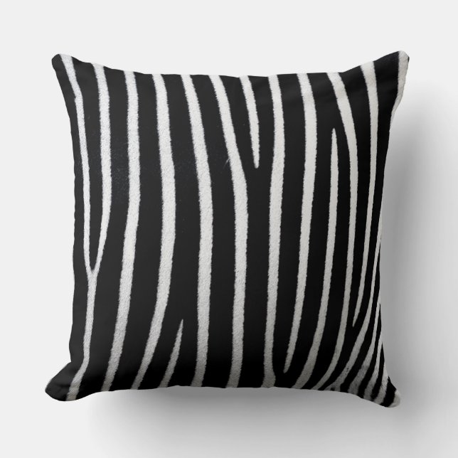 Black and white zebra stripes throw pillow (Front)