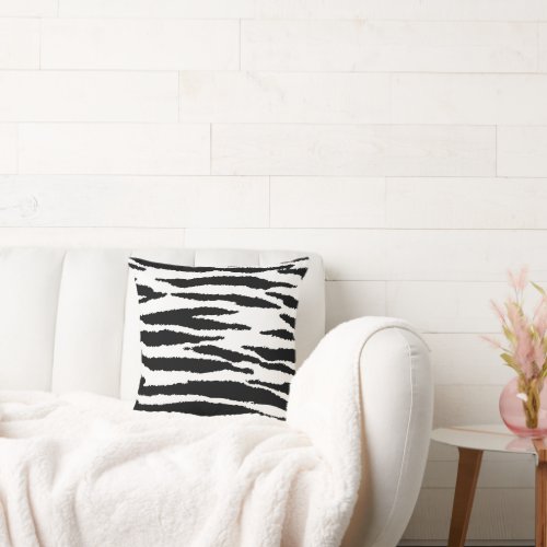 Black and White Zebra Stripes Throw Pillow