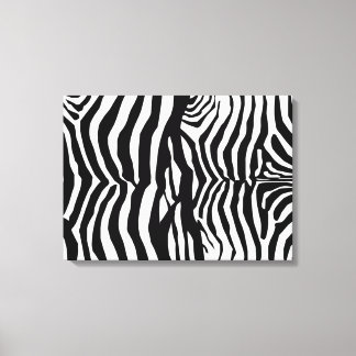 Black And White Zebra Stripes Wall Canvas Print