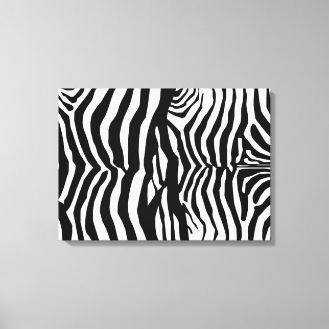Black And White Zebra Stripes Wall Canvas Print (Front)