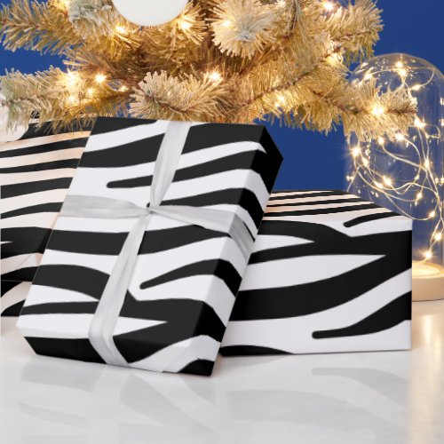 Black and White Zebra Stripes Wrapping Paper