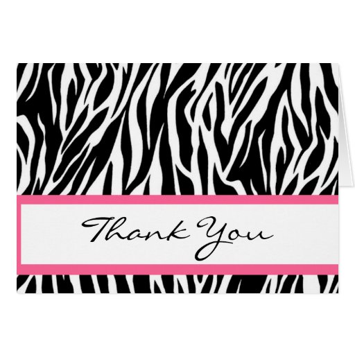 Fresh 70 Zebra Thank You Card