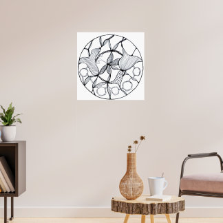 Black and white Zen design Poster