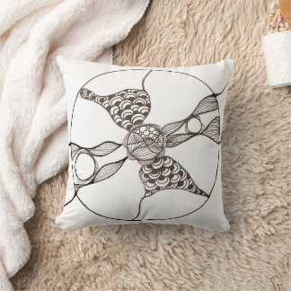 Black and white Zen design Throw Pillow