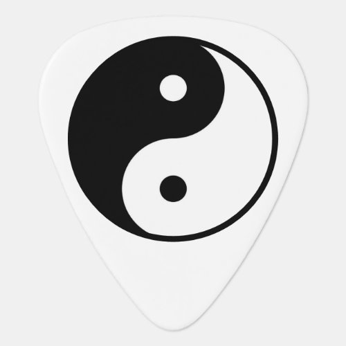 black and white zen yin yang guitar pick