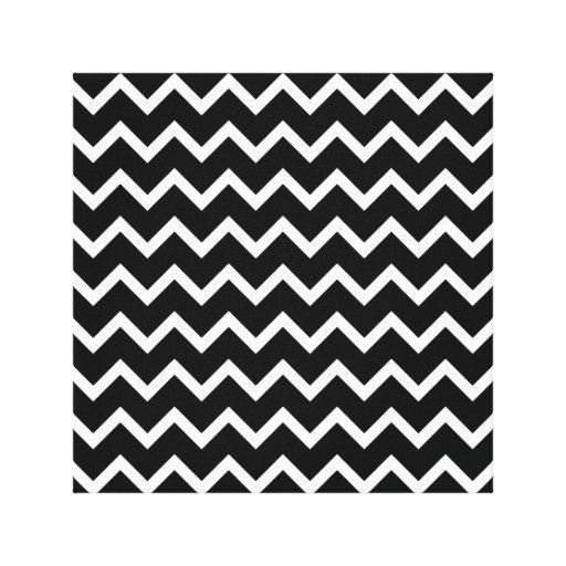 Black and White Zig Zag Pattern. Stretched Canvas Print | Zazzle