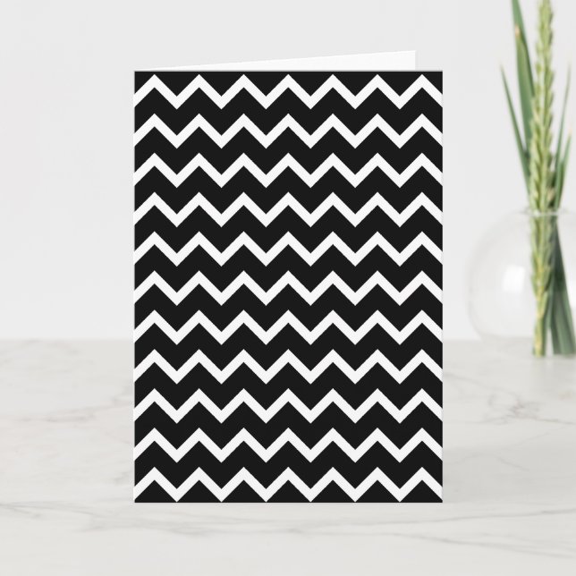 Black and White Zig Zag Pattern. Card (Front)
