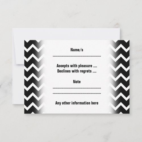 Black and White Zig Zag Pattern. Invitations