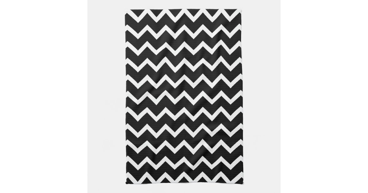 Black and White Zig Zag Pattern. Towel Zazzle