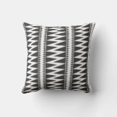 black and white zig zag stripes throw pillow (Back)