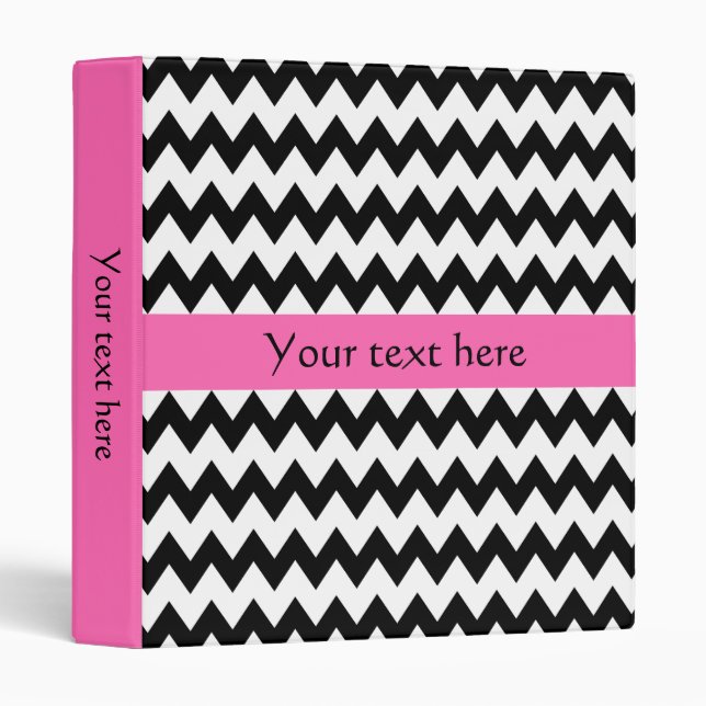 Black and White Zigzag 3 Ring Binder (Front/Spine)