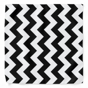 Black and White Zigzag Bandana