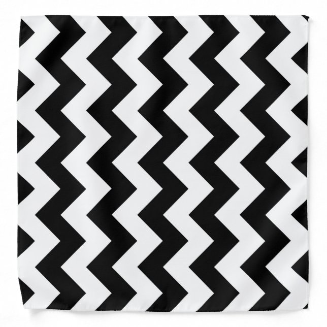 Black and White Zigzag Bandana (Front)