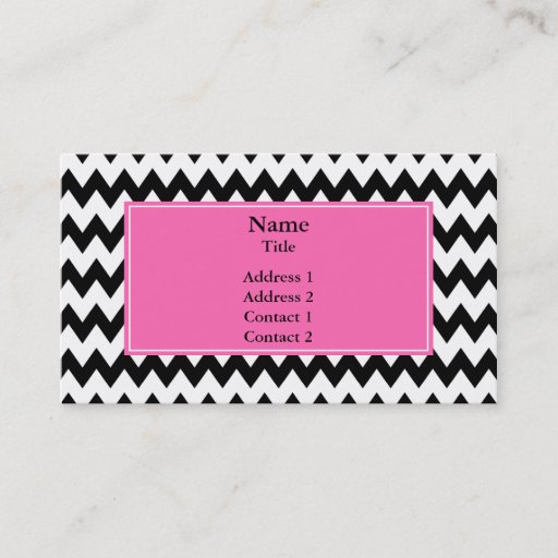 Customizable Black and White Zigzag Business Cards