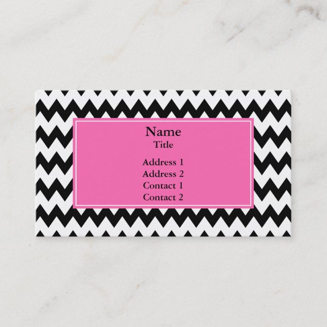 Black and White Zigzag Business Card (Front)