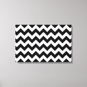 Black and White Zigzag Canvas Print