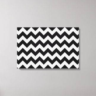 Black and White Zigzag Canvas Print