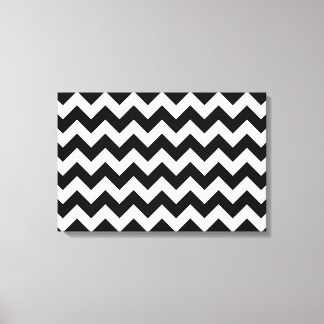 Black and White Zigzag Canvas Print (Front)