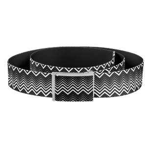 Black And White Zigzag Chevron Belt